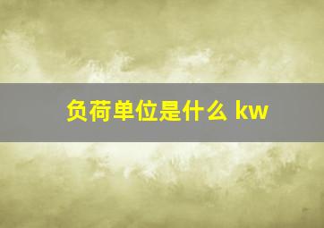 负荷单位是什么 kw